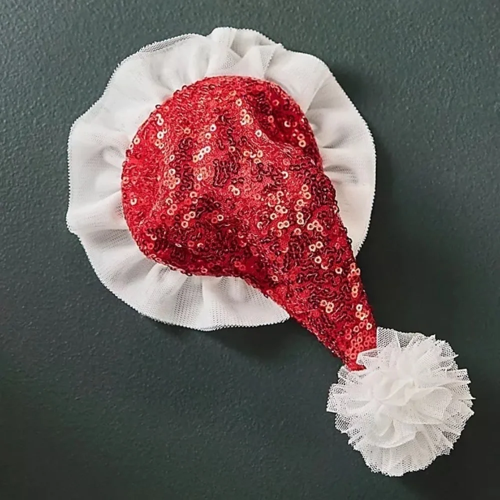 NWT Anthropologie Meri Meri Glitter Santa Hat